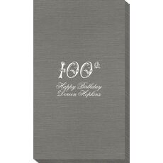 Elegant 100th Scroll Bamboo Luxe Guest Towels