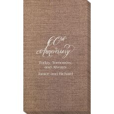 Elegant 60th Anniversary Bamboo Luxe Guest Towels