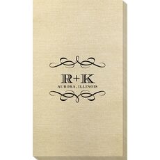 Courtyard Scroll with Initials Bamboo Luxe Guest Towels