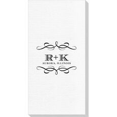 Courtyard Scroll with Initials Deville Guest Towels