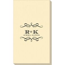 Courtyard Scroll with Initials Linen Like Guest Towels