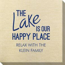 The Lake is Our Happy Place Bamboo Luxe Napkins