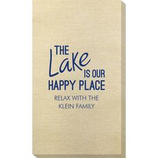 The Lake is Our Happy Place Bamboo Luxe Guest Towels