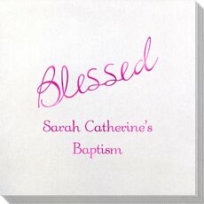 Expressive Script Blessed Bamboo Luxe Napkins