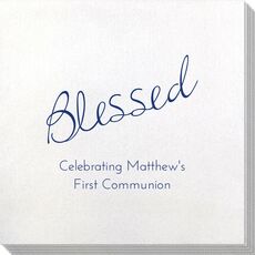 Expressive Script Blessed Bamboo Luxe Napkins