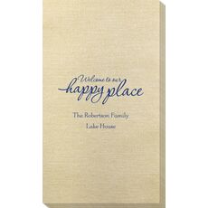 Welcome to Our Happy Place Bamboo Luxe Guest Towels