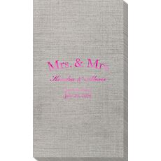 Mrs & Mrs Arched Bamboo Luxe Guest Towels