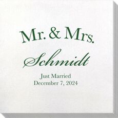 Mr  & Mrs Arched Bamboo Luxe Napkins