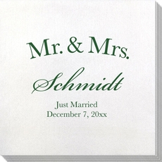 Mr  & Mrs Arched Bamboo Luxe Napkins