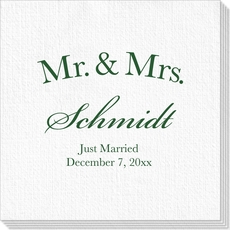 Mr  & Mrs Arched Deville Napkins