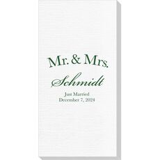 Mr  & Mrs Arched Deville Guest Towels