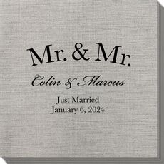 Mr  & Mr Arched Bamboo Luxe Napkins