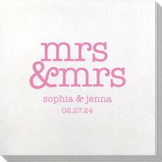 Stacked Happy Mrs & Mrs Bamboo Luxe Napkins