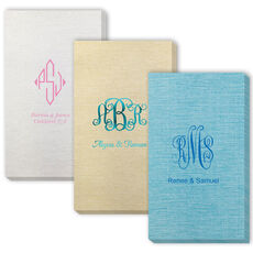 Pick Your Three Letter Monogram Style with Text Bamboo Luxe Guest Towels