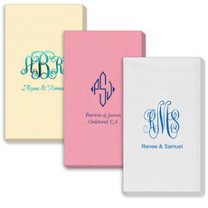 Pick Your Three Letter Monogram Style with Text Linen Like Guest Towels