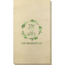 Joy to the World Wreath Bamboo Luxe Guest Towels