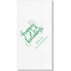 Hand Lettered Happy Holidays Deville Guest Towels