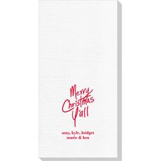 Fun Merry Christmas Y'all Deville Guest Towels