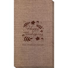 Happy Thanksgiving Autumn Bamboo Luxe Guest Towels