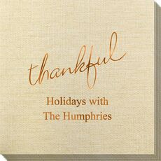 Expressive Script Thankful Bamboo Luxe Napkins