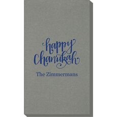 Hand Lettered Happy Chanukah Linen Like Guest Towels