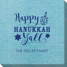 Happy Hanukkah Y'all Bamboo Luxe Napkins