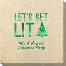 Let's Get Lit Christmas Tree Bamboo Luxe Napkins