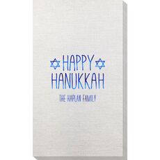 Hanukkah Jewish Stars Bamboo Luxe Guest Towels