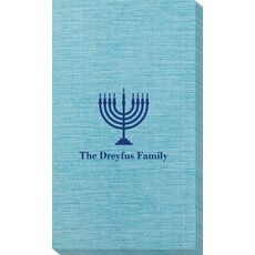 Lights of the Menorah Bamboo Luxe Guest Towels