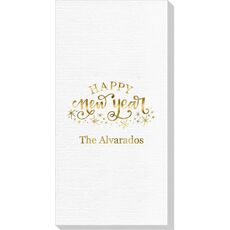 Hand Lettered Sparkle Happy New Year Deville Guest Towels