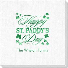 Happy St. Paddy's Day Clover Deville Napkins