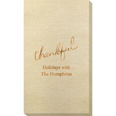 Expressive Script Thankful Bamboo Luxe Guest Towels