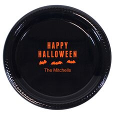 Happy Halloween Bats Plastic Plates