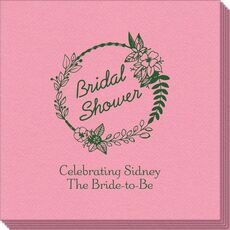 Bridal Shower Wreath Linen Like Napkins