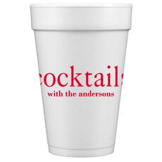 Big Word Cocktails Styrofoam Party Cups