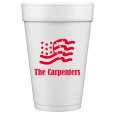 American Flag Styrofoam Party Cups
