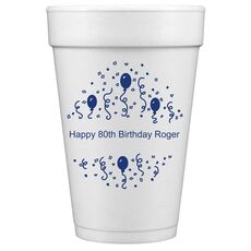 Balloons and Streamers Styrofoam Party Cups