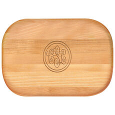 Double Circle Monogram Small 10-inch Wood Bar Board