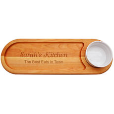 Your Text 21-inch Dip & Serve Wood Board