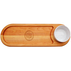 Double Circle Monogram 21-inch Dip & Serve Wood Board