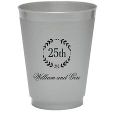25th Wreath Colored Shatterproof Cups