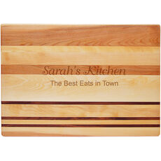 Your Choice of Text Horizon Large 20-inch Wood Cutting Board