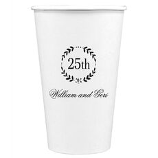 25th Wreath Paper Coffee Cups