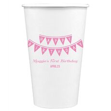 Birthday Banner Paper Coffee Cups