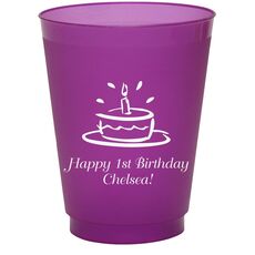 Modern Birthday Cake Colored Shatterproof Cups