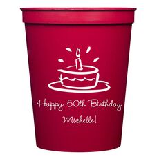 Modern Birthday Cake Stadium Cups