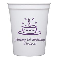 Modern Birthday Cake Stadium Cups