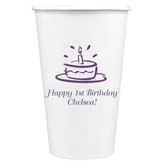 Modern Birthday Cake Paper Coffee Cups