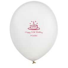 Modern Birthday Cake Latex Balloons