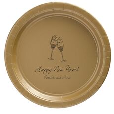Champagne Crystal Toast Paper Plates